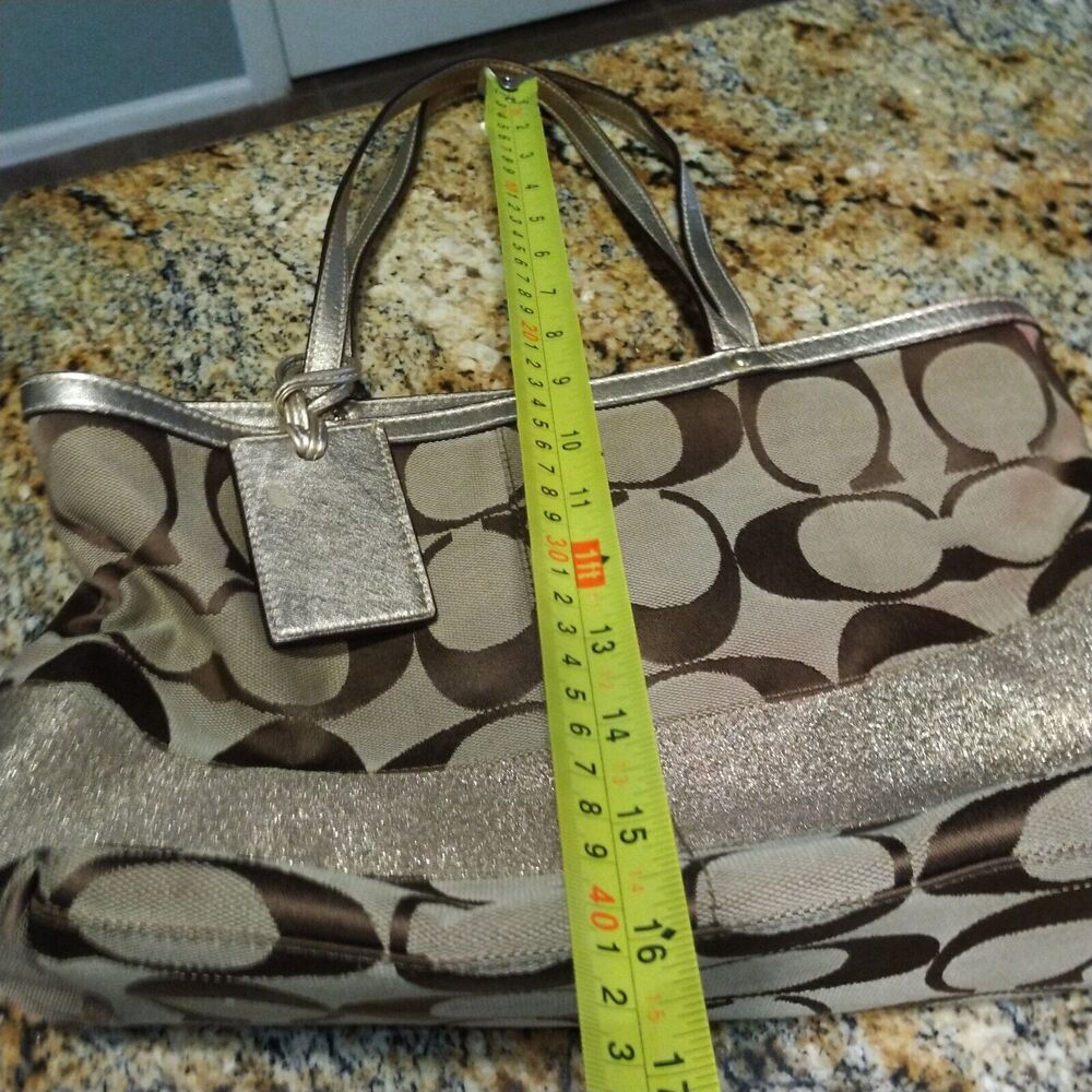 Signature Coach Tote Bag Satchel Brown Handbag No J0668-10124 - Picture 11 of 14